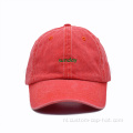 Rood gewassen denim dad honkbal petten